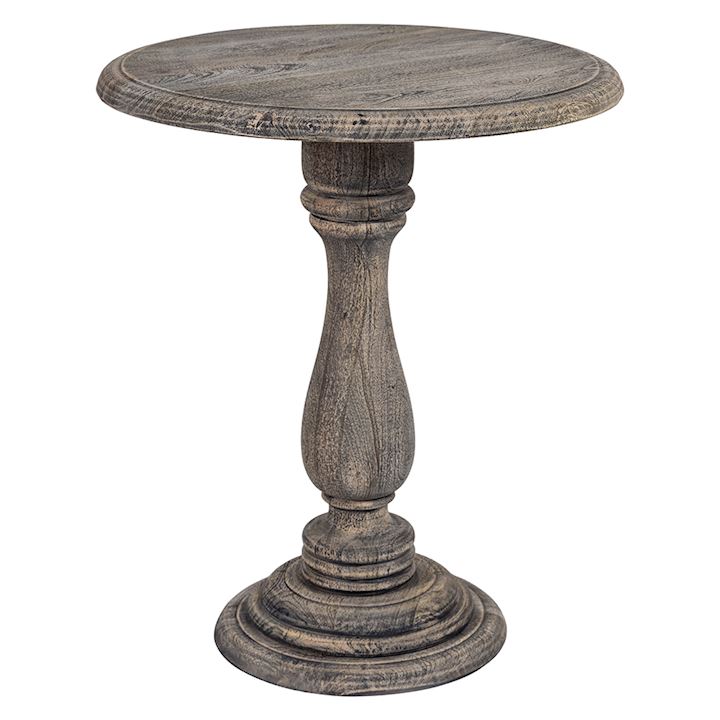 RUSTIC WOOD ROUND SIDE TABLE 56x56x66cm