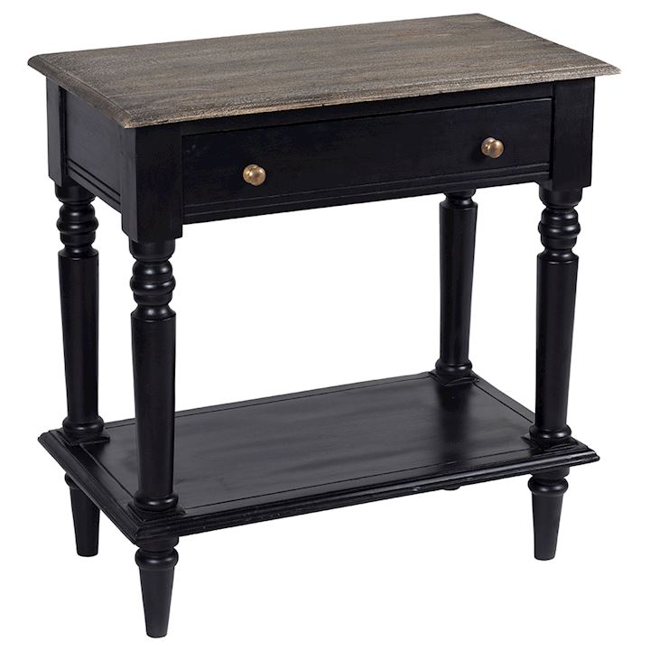 RUSTIC WOOD END TABLE 75x40x78cm