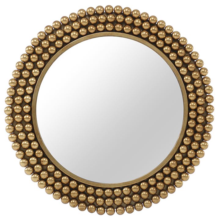 GOLD BEADED WALL MIRROR 80x80cm