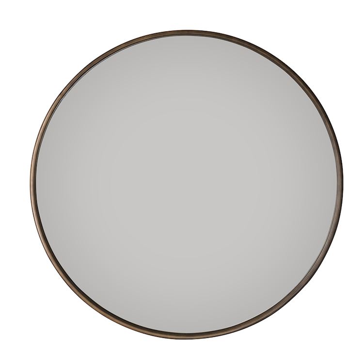 A/Q BRASS ROUND WALL MIRROR 90cm