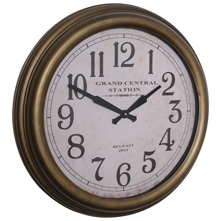 A/Q BRASS GRAND CENTRAL STATION WALL CLOCK 63x63cm