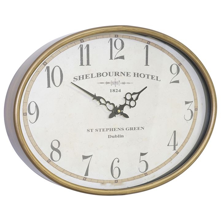 SHELBOURNE HOTEL OVAL WALL CLOCK 50x36cm