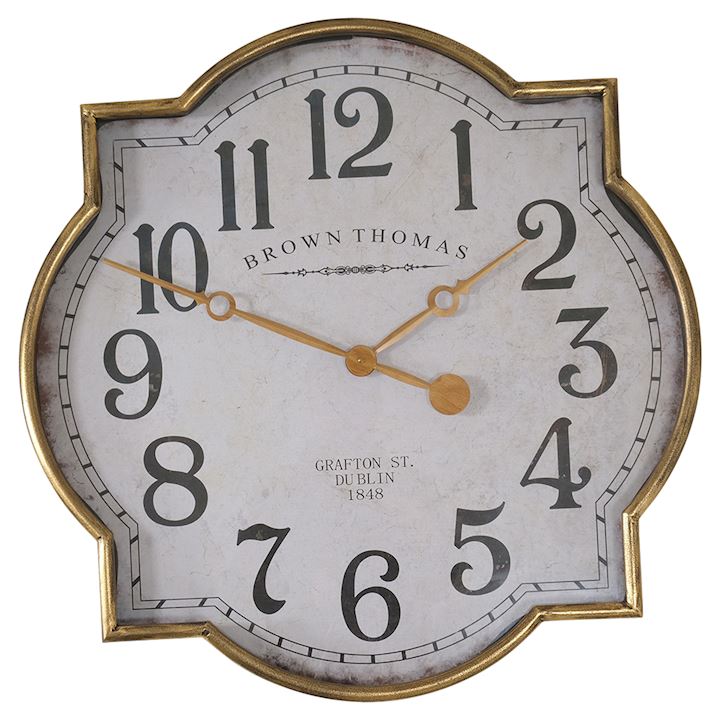A/Q GOLD BROWN THOMAS CLOCK 70x70cm