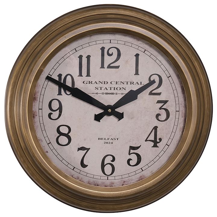 A/Q BRASS GRAND CENTRAL WALL CLOCK 42x42cm