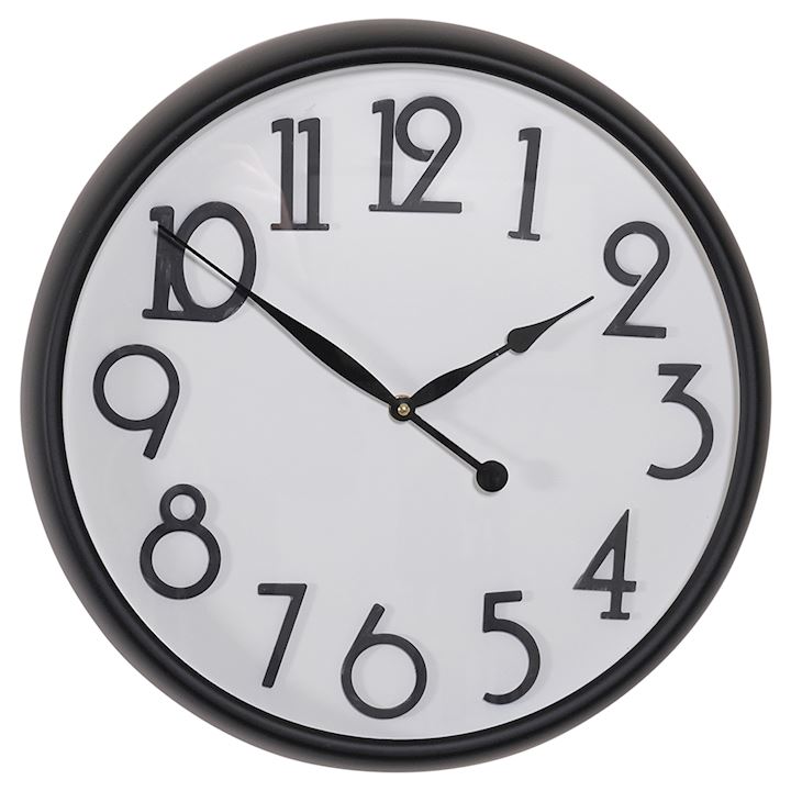 BLACK METAL WALL CLOCK 41x41cm