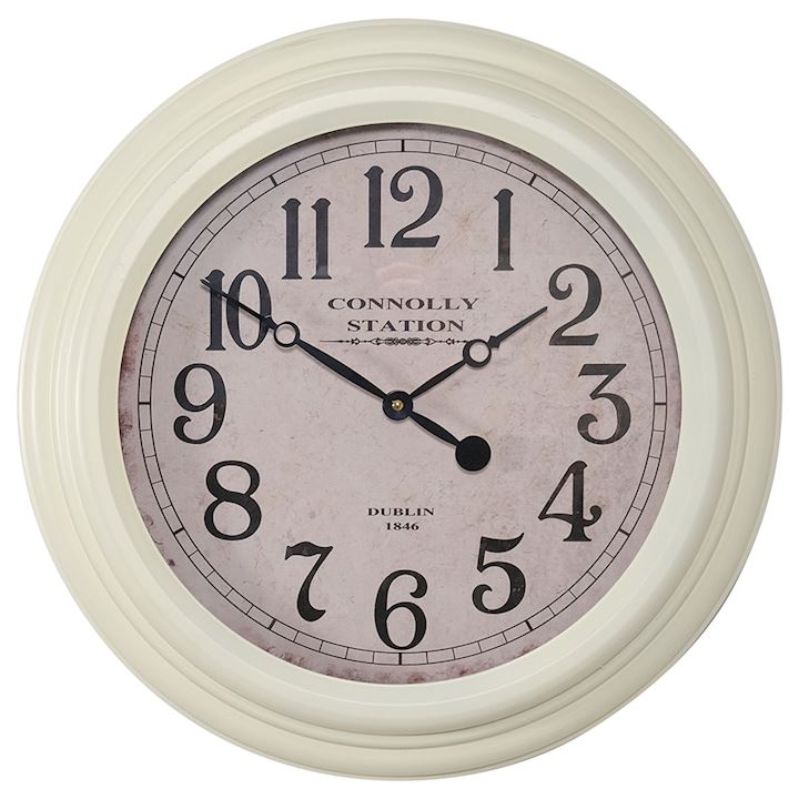 CREAM CONNOLLY STATION WALL CLOCK 42x42cm