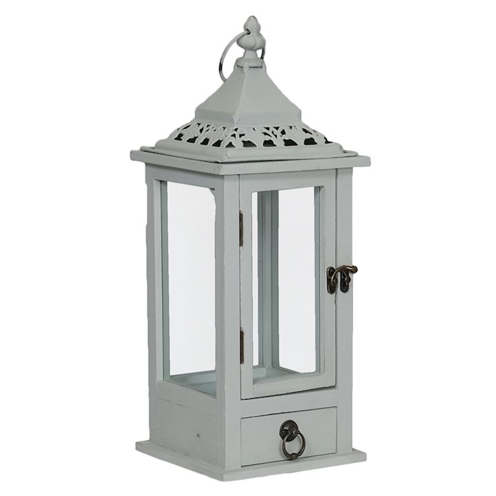 SPECIAL...SQUARE LANTERN WITH DRAWER 18x18x45cm