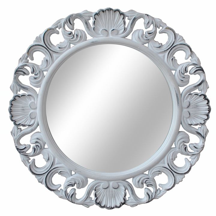 SMALL WHITE MIRROR 48CM