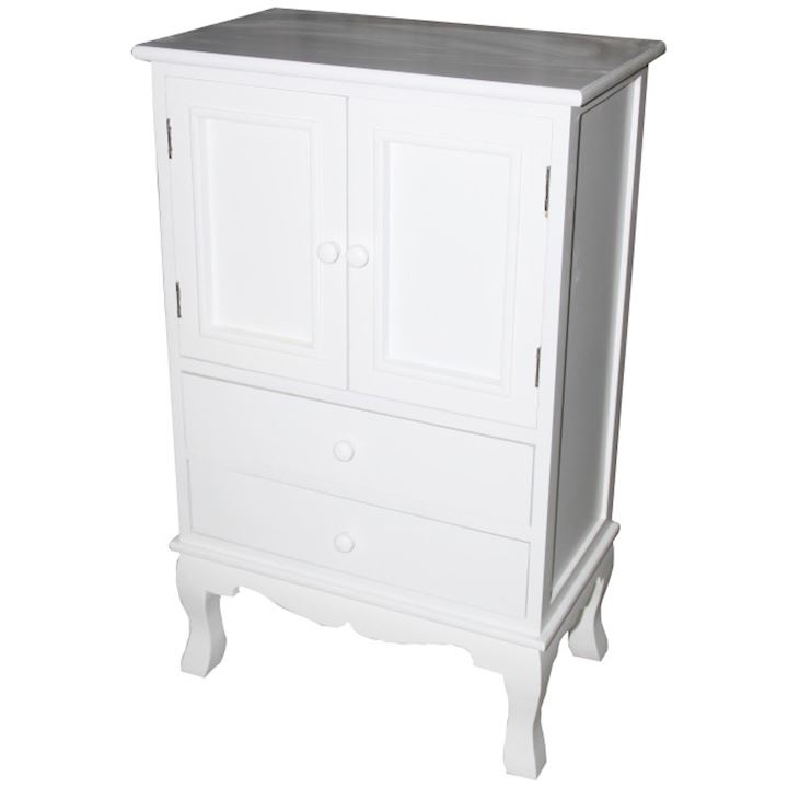 SPECIAL...2 DOOR WHITE CUPBOARD/2 DRWS 50x30x80cm