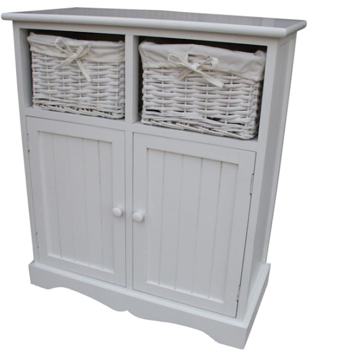 2 DOOR WHITE CABINET/2 DRAWERS