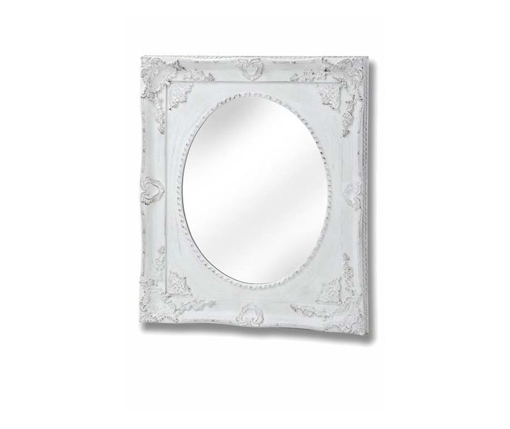 SPECIAL...A/Q WHITE OVAL MIRROR 63x74cm
