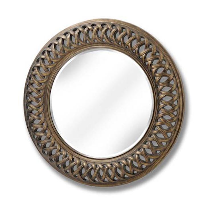 SPECIAL...A/Q GOLD ROUND MIRROR 112x112cm