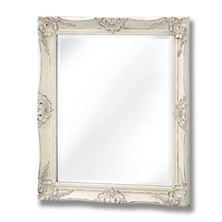 A/Q WHITE FRENCH VINTAGE STYLE MIRROR 62x72cm
