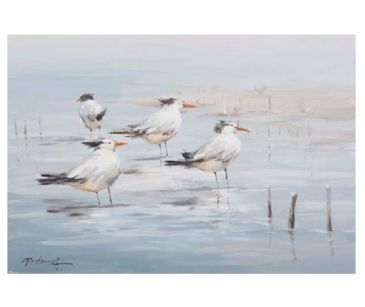 SPECIAL...WADING BIRDS OIL PAINTING  60x90cm