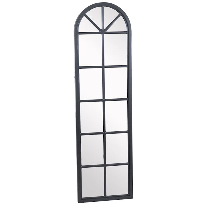 BLACK WINDOW PANEL MIRROR 46x160cm