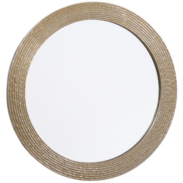 GOLD ROUND BEVELLED FRAMED MIRROR 90cm