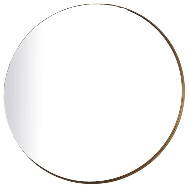 GOLD CIRCULAR WALL MIRROR 100cm