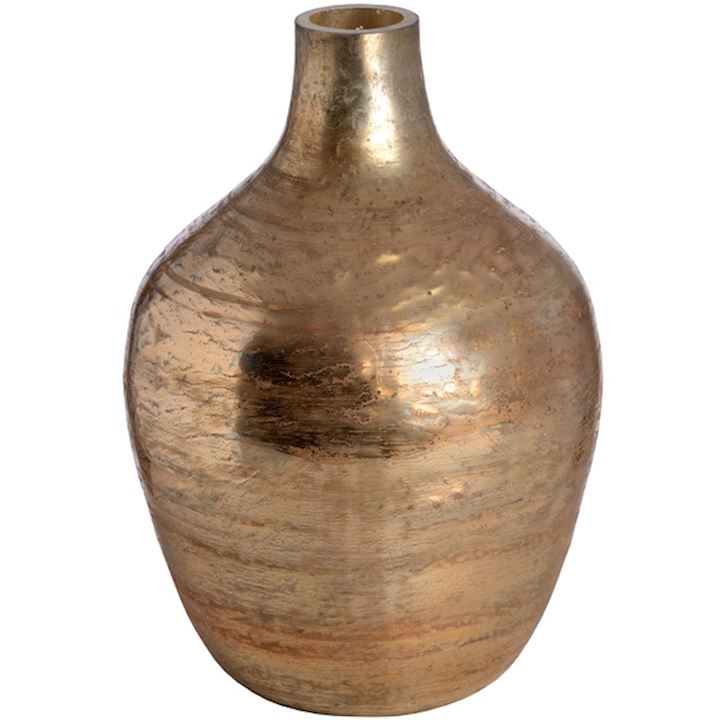 GLASS VASE IN GOLD LUSTER 28x43cm