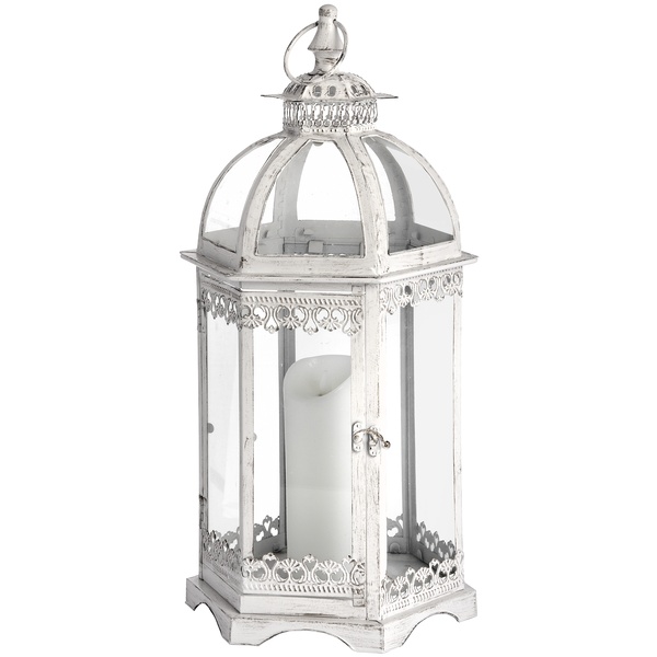 SPECIAL...DOMED TOP METAL LANTERN 24x24x56 cm