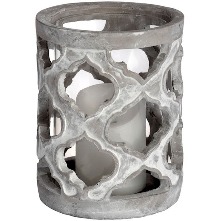 STONE CANDLE HOLDER 19cm