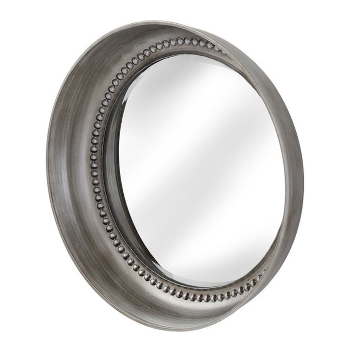 ROUND SILVER WALL MIRROR