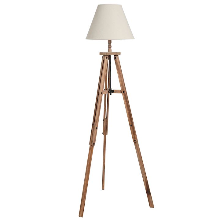 SPECIAL...LARGE WOODEN TRIPOD FLOOR LAMP 154cm
