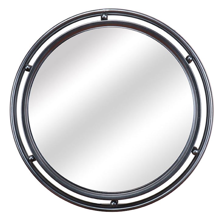 METAL ROUND MIRROR 56cm