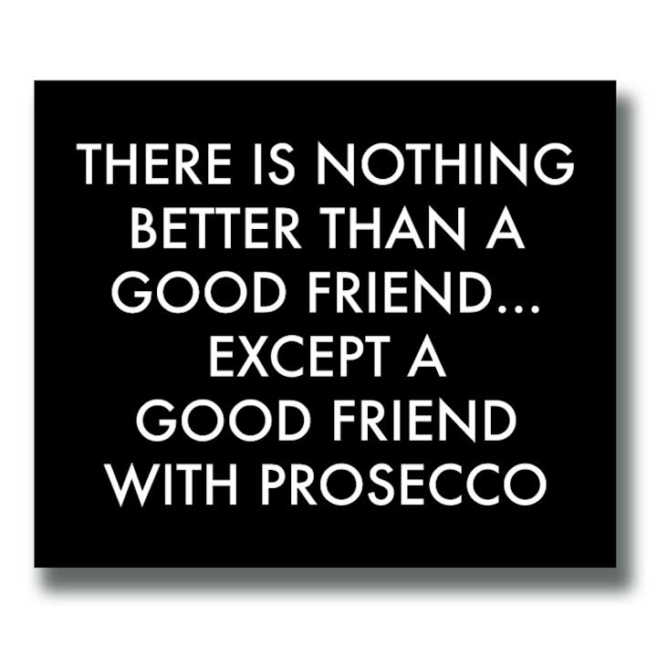 FRIEND WITH PROSECCO PLAQUE 30x25cm