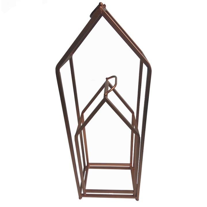 SET 2 COPPER LOG HOLDERS 40x24x115cm/36x23x76 cm
