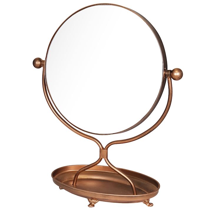 COPPER TABLE TOP MIRROR 35x43x15cm