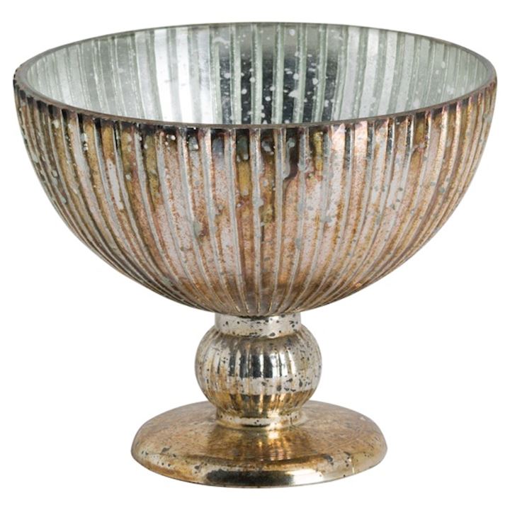 GLASS BOWL IN ANTIQUE BRONZE FINISH