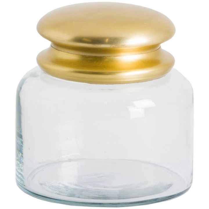 GLASS JAR WITH METAL LID 12x13cm
