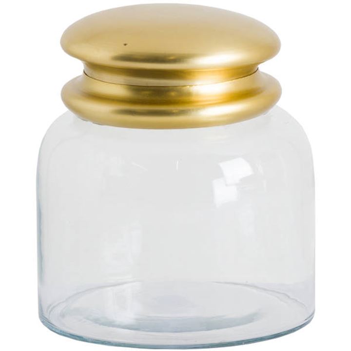 GLASS JAR WITH METAL LID 14x16cm