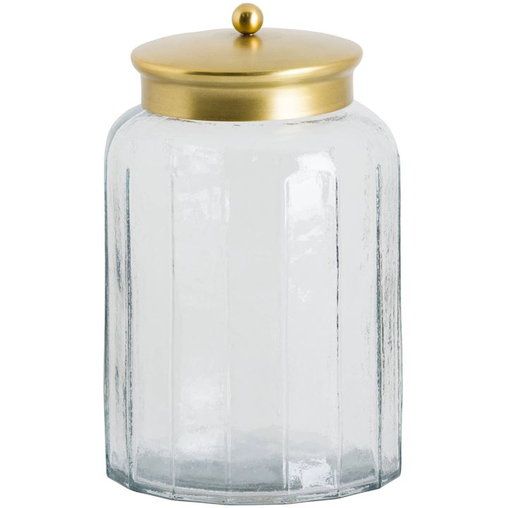 GLASS JAR WITH METAL LID 12x18cm