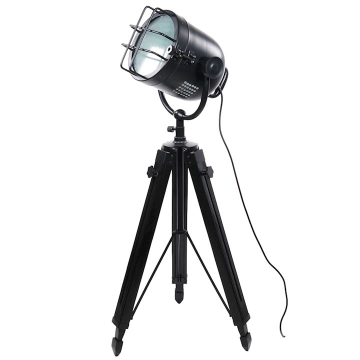 PRO-BLACK INDUSTRIAL SPOTLIGHT TRIPOD LAMP 31x30x140cm
