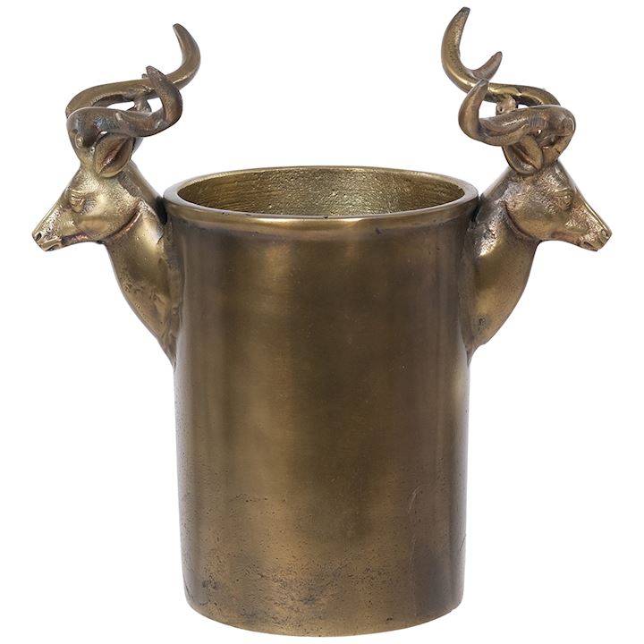 A/Q BRASS STAG WINE  COOLER 28x13x24cm