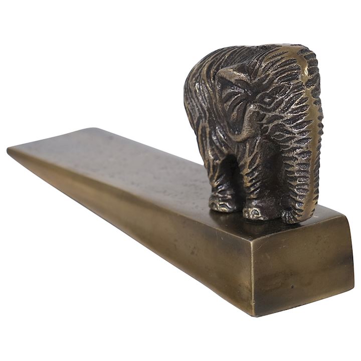 A/Q BRASS ELEPHANT DOORSTOP 5x21x8cm