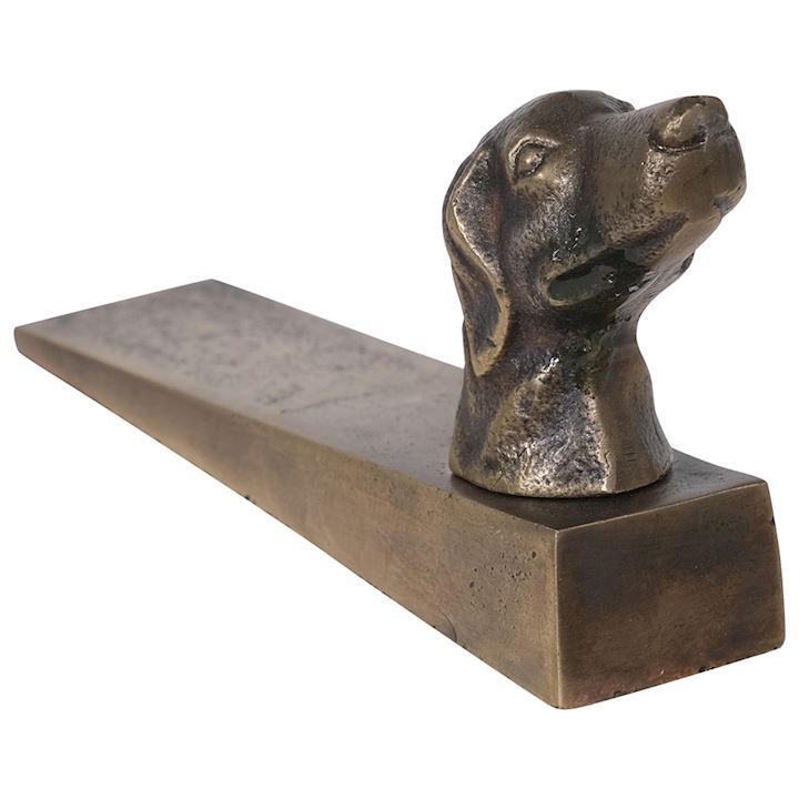 A/Q BRASS DOG DOORSTOP 17x4x8cm