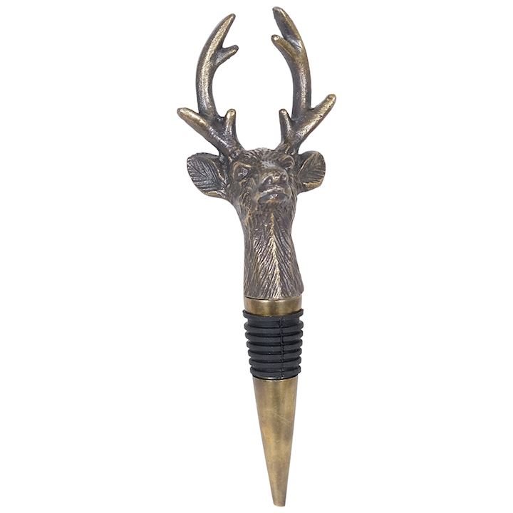 A/Q BRASS STAG BOTTLE STOP 6x5x17cm