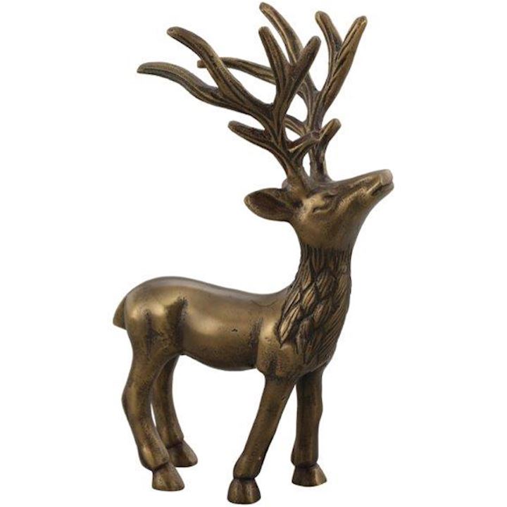 SMALL A/Q BRASS STAG 16x12x21cm