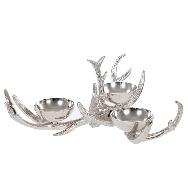 NICKLE ANTLER BOWLS 46x46x18cm