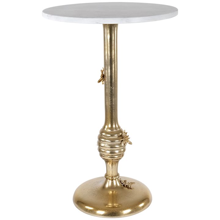MARBLE TOP LAMP TABLE 36x36x55cm