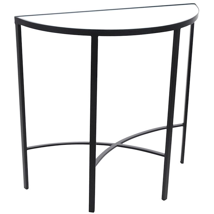 BLACK HALF MOON TABLE 76x31x74cm