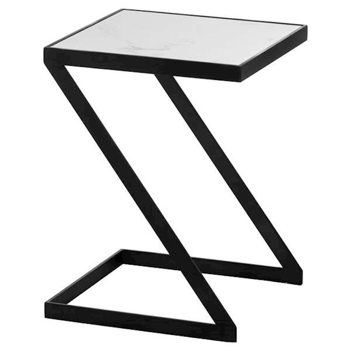 GREY & MARBLE Z TRAY TABLE 40x40x54cm