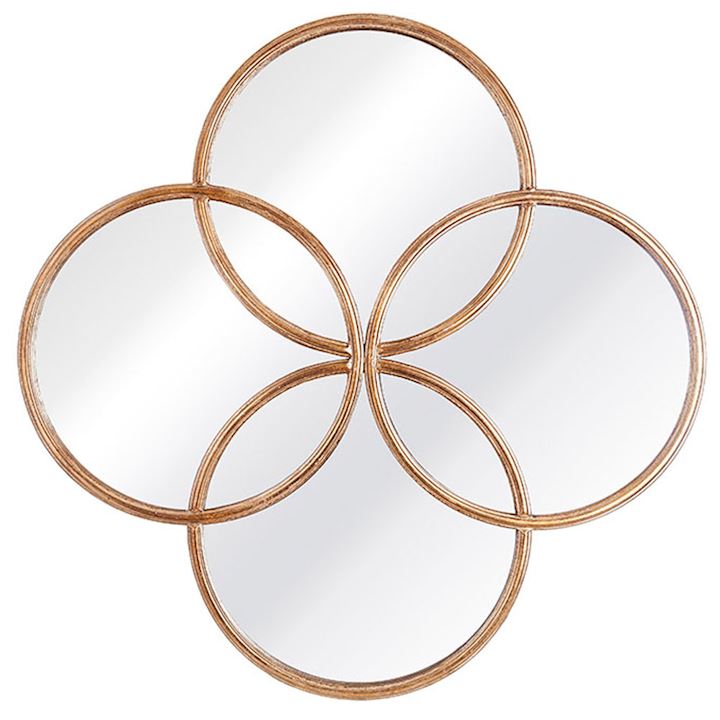 GOLD FOIL CIRCLE OF LIFE MIRROR 90x90cm