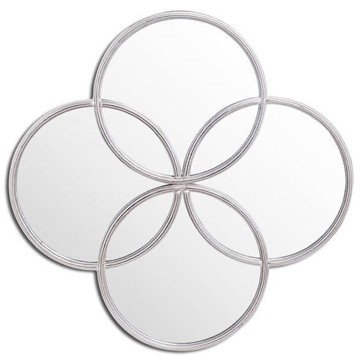 SILVER FOIL CIRCLE OF LIFE MIRROR 90x90cm