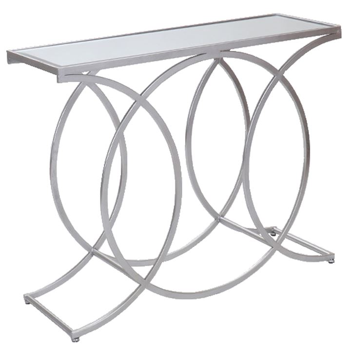 SILVER CIRCLE CONSOLE TABLE 100x32x80cm