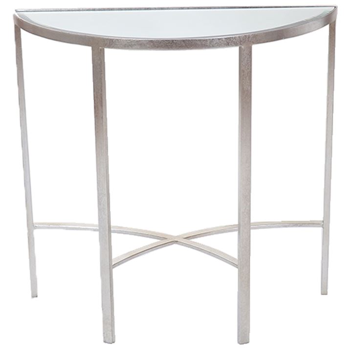 HALF MOON SILVER TABLE 76x31x74cm