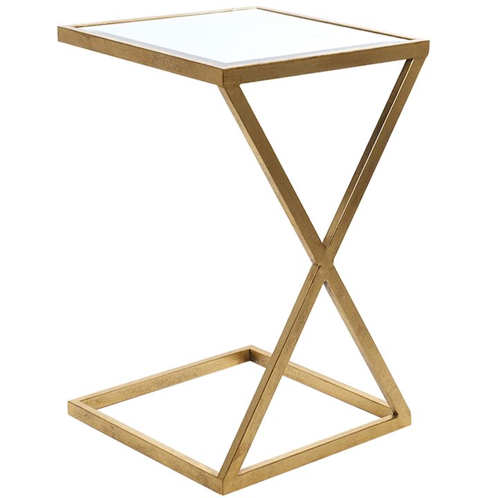 GOLD SIDE TABLE 40x40x64cm