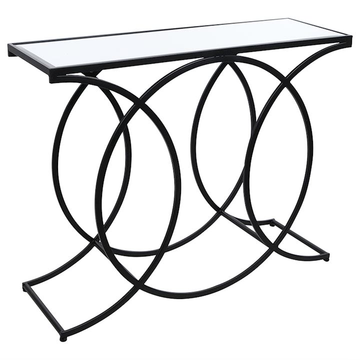 BLACK CIRCLE CONSOLE TABLE 100x32x80cm